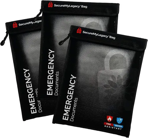 Miniatura 4 de Secure My Legacy - Bolsa ignífuga (paquete de 3): bolsas de documentos ignífugas, soporte para documentos de seguridad contra incendios