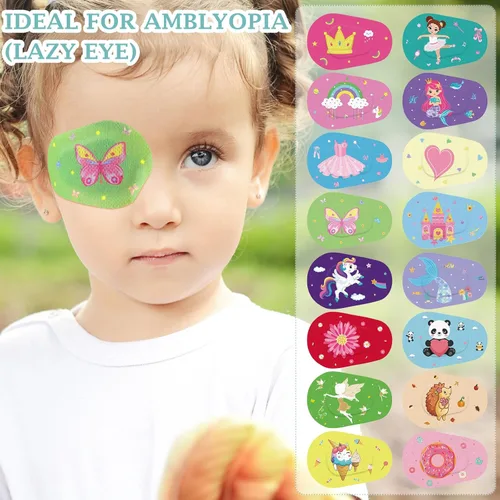 Miniatura 4 de Timgle 48 parches adhesivos para ojos para niños y niñas, 16 estilos, parches para ojos de niños pequeños, a granel, sin látex, bloqueo de luz