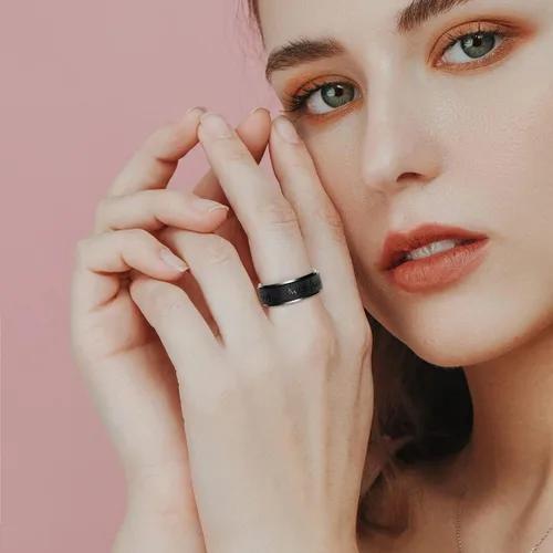 Miniatura 6 de Anillo antiestrés de titanio, de acero inoxidable para la ansiedad, tamaño 6-12, ancho 6 mm, 5 colores, para mujeres y hombres oro rosa, arco iris