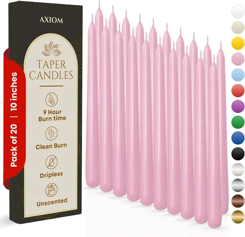 Miniatura 29 de Axiom Candles - Velas cónicas de 10 pulgadas sin goteo - Velas altas sin perfume y sin humo - 9 horas de combustión - Velas cónicas para el hogar