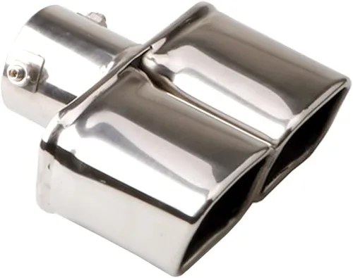 Miniatura 4 de Sakali Silenciador universal de 2.5 pulgadas para tubos de escape de automóvil de acero inoxidable, tubo de escape de automóvil cuadrado doble