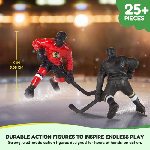 Miniatura 5 de Kaskey Kids NHL Hockey Guys, Vegas Knights vs. Seattle Kraken, 27 piezas en cada juego, incluye 2 equipos y estuche de almacenamiento de viaje