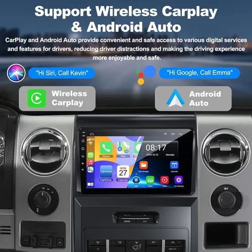 Miniatura 3 de 4+64 Android 13 para Ford F150 2009-2014 Radio de coche, 9 pulgadas IPS pantalla táctil estéreo del coche con Carplay inalámbrico/Android Auto