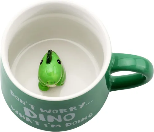 Miniatura 12 de Taza de café 3D con animal de alpaca en el interior, linda figura de cerámica hecha a mano de 12 oz, sorpresa de Navidad, cumpleaños y día