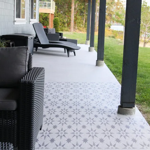 Miniatura 5 de 4 plantillas de azulejos reutilizables de 8 x 8 pulgadas, plantillas de concreto para patio, plantillas de piso para pintar pisos, plantillas