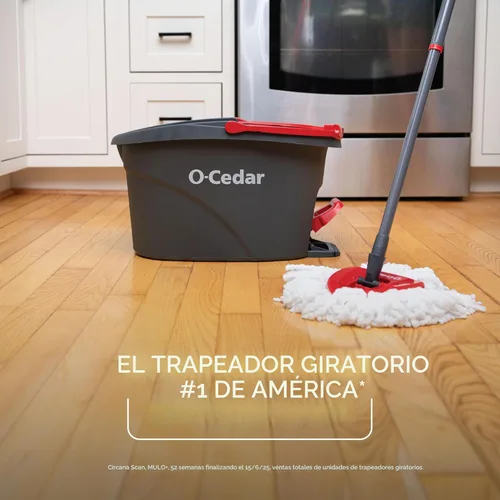 Miniatura 2 de O-Cedar - Sistema de limpieza de pisos, trapeador giratorio de escurrido fácil de microfibra y cubeta