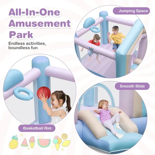 Miniatura 3 de BOUNTECH Casa inflable de rebote, casa inflable de algodón de ensueño para niños de 5 a 12 años, para interiores y exteriores, familia con soplador