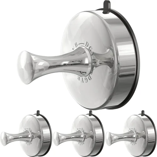 Miniatura 14 de DGYB Ganchos de ventosa para ducha, juego de 4 ganchos extraíbles de acero inoxidable para toallas de baño, ventana de vidrio, puerta, pared y Juego