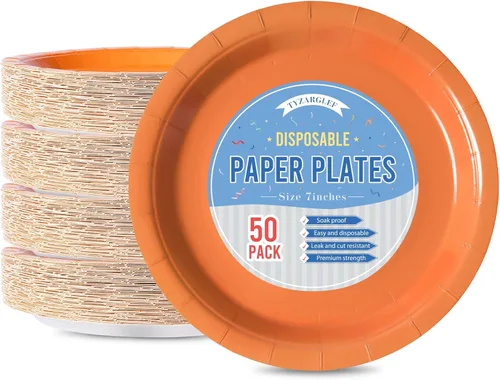 Miniatura 24 de Platos de Papel Desechables Negros, 50 Unidades Platos de Postre para Pastel de 7 Pulgadas a Granel para Suministros de Fiesta, Platos de Fiesta
