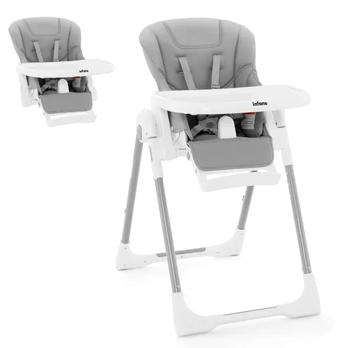 Miniatura 16 de INFANS Silla alta para bebés y niños pequeños, silla alta plegable con respaldo ajustable múltiple, reposapiés y altura del asiento, bandeja Negro