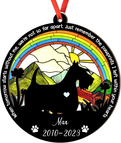 Miniatura 115 de Adorno personalizado para atrapasoles de sabueso afgano, adorno de Navidad de sabueso afgano, regalo para perro amante, sabueso afgano conmemorativo