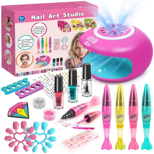 Miniatura 8 de Juego de 8 bolígrafos de arte de uñas para niños, esmalte de uñas no tóxico y purpurina con punta de garabato, kit de arte de uñas para niñas de 7 a