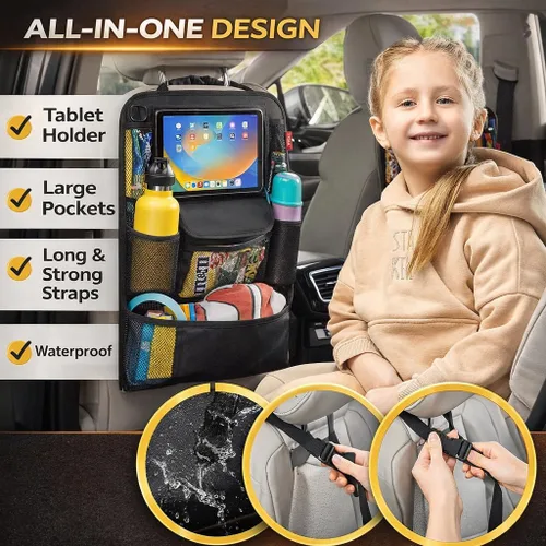 Miniatura 3 de Helteko Organizador de Asiento de Automóvil, Versión Ultra Organizadores de Asiento Trasero para Niños y Almacenamiento, Protector de Asiento