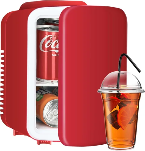 Miniatura 11 de YSSOA - Mini refrigerador con ventana de observación 4 litros, seis latas de 12 onzas, calentador y enfriador portátil, refrigerador compacto, 100%