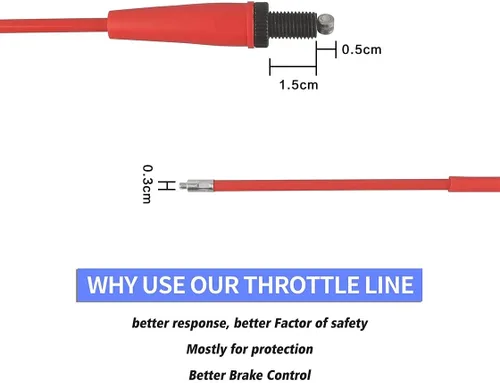 Miniatura 3 de nibbi Cable de acelerador de 46" Go Kart universal para bicicleta de suciedad, mini bicicleta y motocross Cable de acelerador para motocicleta 125