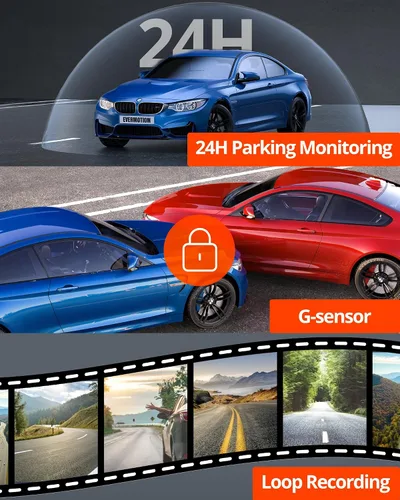 Miniatura 8 de Cámara de salpicadero Kingslim D4PRO delantera y trasera - Cámara de salpicadero dual para coche 4K + 2K con WiFi GPS, grabación interior opcional