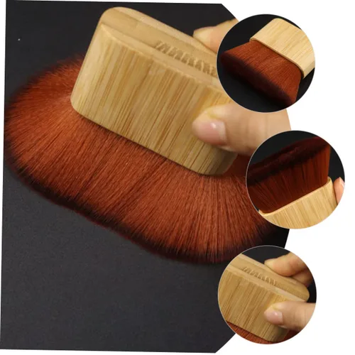 Miniatura 5 de FOMIYES Cepillo de cerdas flexibles, plumero de pelo para peluqueros peluquero, cepillo de depilación, plumero de cuello, mango de bambú