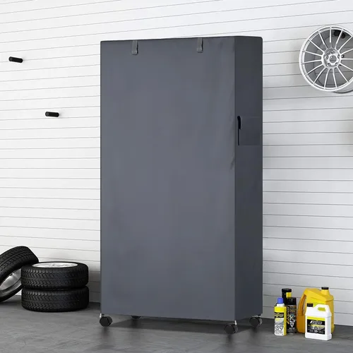 Miniatura 2 de Cubierta de estante impermeable, 600D resistente a prueba de polvo, fundas de estantería para exteriores para estantes de alambre con cremallera
