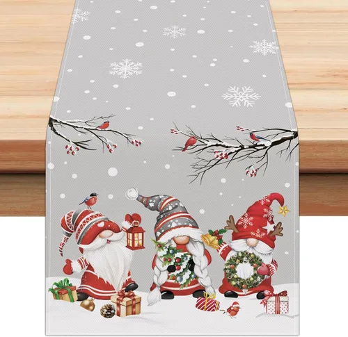 Miniatura 9 de Bonhause Camino de Mesa Navideño a Cuadros Buffalo Rojo y Negro de 13x72 Pulgadas Xmas Believe Trineo Decoración Estacional de Invierno para Mesa