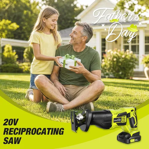 Miniatura 9 de SnapFresh Sierra Recíproca Inalámbrica de 20V – 3000 SPM, Gatillo de Velocidad Variable, Cambio de Hoja sin Herramientas, Luz LED, Ligera y Compacta