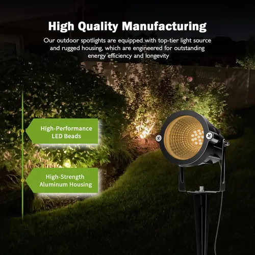 Miniatura 3 de REEGOLD Foco para exteriores blanco cálido de 2700 K, luces LED de 10 W al aire libre para patio, jardín, árbol, 120 V, enchufable, iluminación