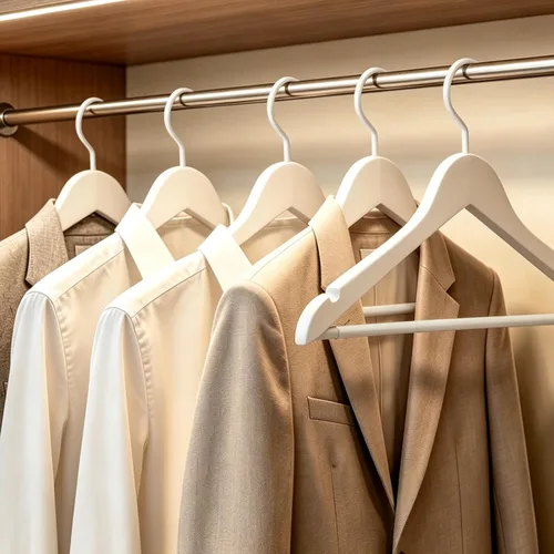 Miniatura 7 de TOPIA HANGER CT01W - Perchas de madera maciza con gancho extra grueso y barra antideslizante para pantalones, perchas resistentes con muescas