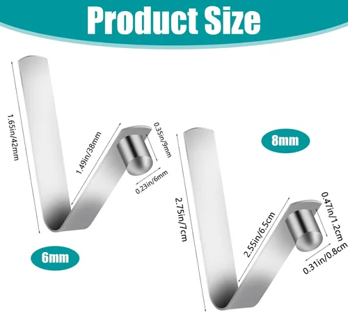 Miniatura 2 de Sliverdew Paquete de 12 clips para poste de tienda, acero inoxidable de 0.315 in, broche de resorte, paleta de kayak, tienda de campaña, parasol