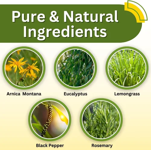 Miniatura 5 de Relief, aceite de arnica para masajes, ideal para deportes y mesajes terapéuticos, 100 % natural, arnica montana para el dolor muscular Contiene