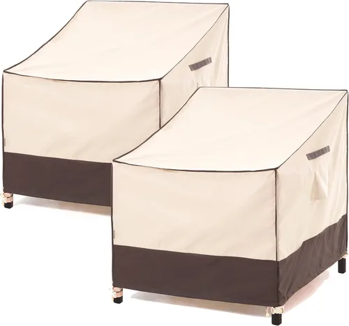 Miniatura 11 de F&J Outdoors Fundas para Sillas de Patio, Funda para Silla de Descanso de Asiento Profundo y Silla de Comedor, De Alta Resistencia, Impermeable, Gris