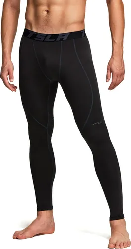 Miniatura 4 de TSLA - Paquete de 1 o 2 pantalones térmicos de compresión para hombre, leggings deportivos y mallas para correr pantalones para usar como primera