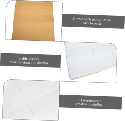 Miniatura 3 de DOITOOL 20 calcomanías de pared estéreo 3D, calcomanías de pared 3D, paneles de pared 3D, paneles de pared de ladrillo sintético 3D, calcomanías