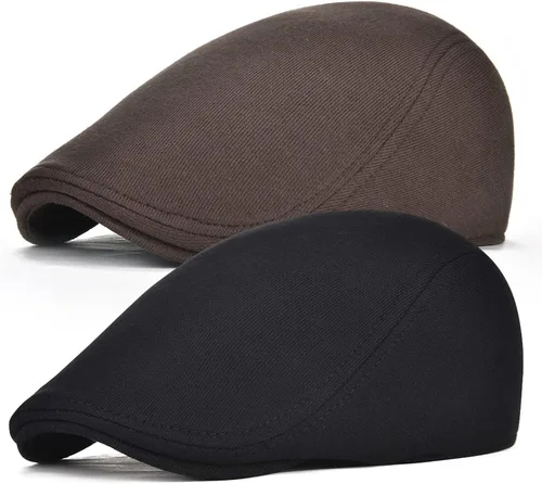 Miniatura 11 de FEINION Gorra Newsboy de Algodón para Hombre de Ajuste Suave Sombrero de Taxista