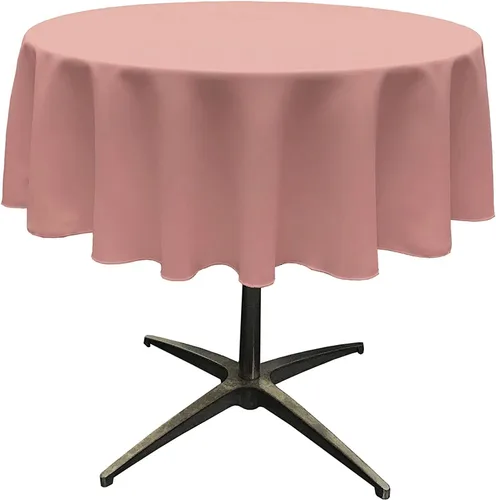 Miniatura 180 de LA Linen - Mantel redondo lavable de popelina de poliéster, resistente a manchas y arrugas, 51", mantel de tela para comedor, cocina, fiesta, Negro
