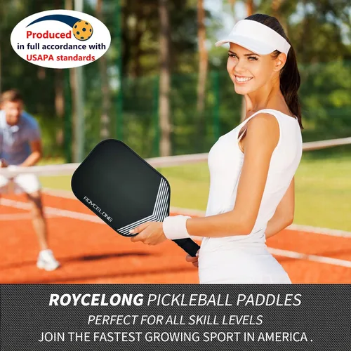 Miniatura 7 de Pickleball Paddles Pickleball Rackets T700 Carbon Fiber Frosted Textured Surface 16mm Core for Beginners to Advanced Players Portable Bag USAPA