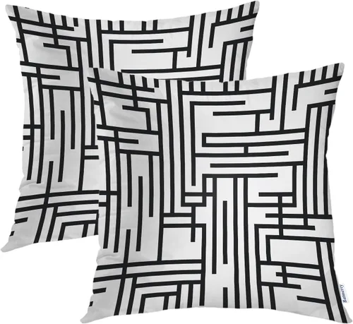 Miniatura 35 de Batmerry Black Cat Green Leaves Throw Pillow Covers, Cat Among Foliage Decorative Pillow Covers Digital Printing Blended Fabric for Couch Sofa Bed