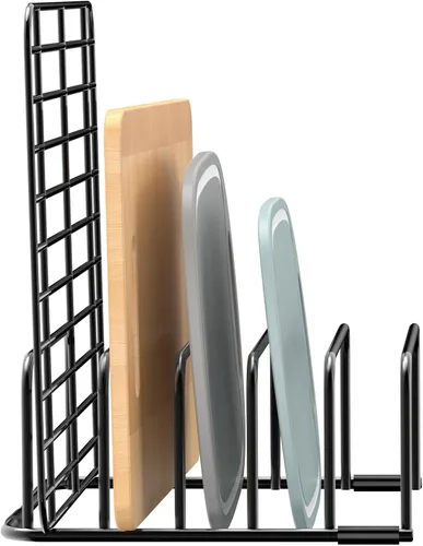 Fikoksol Organizador de Tablas de Cortar y Estante para Bandejas de Hornear, [Paquete de 1] Organizador de Bandejas para Galletas de Metal