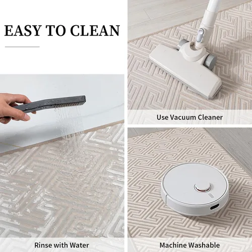 Miniatura 7 de YIHOUSE Beige Bathroom Rugs 17"x24", Quick Dry Non Slip Bath Rug, Absorbent Machine Washable Thin Bath Mat for Restroom Floor Tub Laundry Room Home