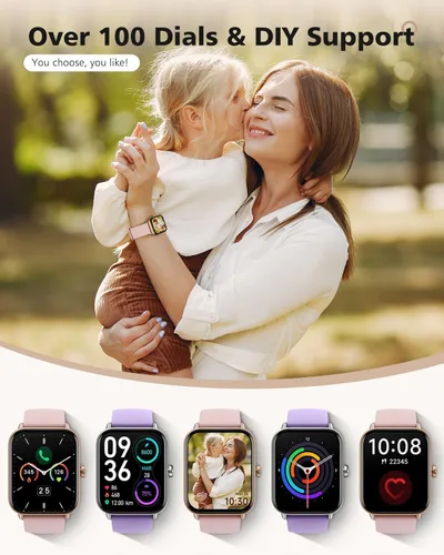 Miniatura 6 de Quican Relojes inteligentes para mujer, compatibles con teléfonos iPhone y Android, llamadas, monitor de frecuencia cardíaca/sueño, Alexa, reloj