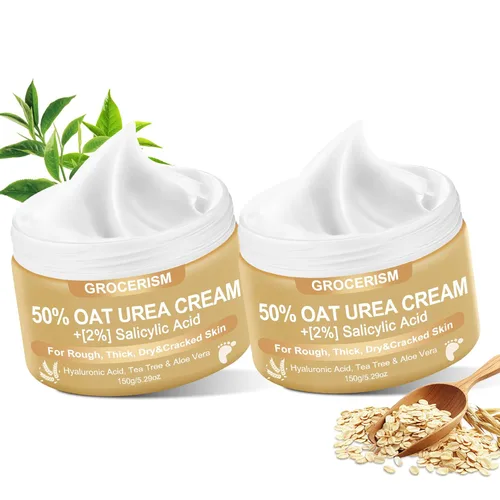 Miniatura 11 de Grocerism Crema de urea 50 por ciento para pies con coco 5.29 onzas Crema para pies y manos de máxima fuerza con 2% de ácido salicílico, árbol
