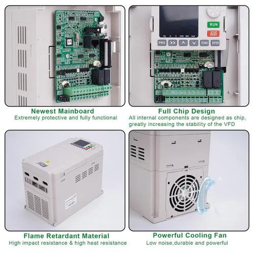 Miniatura 6 de Inversor VFD de frecuencia variable AC 220V/2.2KW 3HP, inversor VFD de 10A, convertidor de monofásico a trifásico, utilizado en motores de ≤3HP