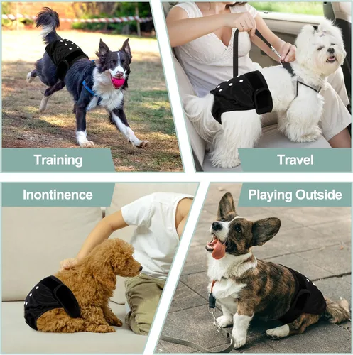 Miniatura 104 de Pañales lavables para perros, para hembras caninas, reutilizables, para periodo de celo, altamente absorbentes, para incontinencia, con broches