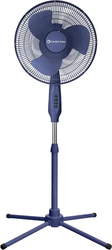 Miniatura 9 de Comfort Zone CZST161BTEBK Ventilador de pie oscilante de 16 pulgadas, opciones de 3 velocidades, cabezal oscilante de 90 grados, altura y Negro