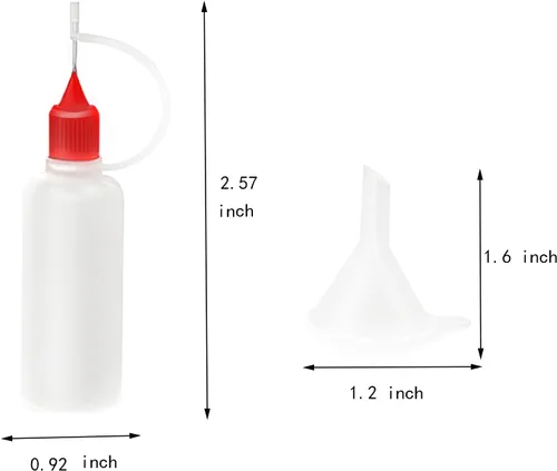 Miniatura 2 de 12 botellas aplicadoras de punta de precisión de 0.5 onzas, botellas de pegamento de punta de aguja de 6 colores para manualidades de papel