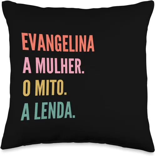 Miniatura 4 de Funny Portuguese First Name Design - Evangelina Throw Pillow