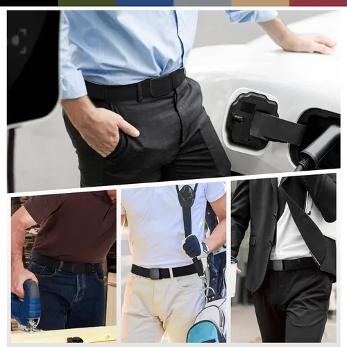 Miniatura 6 de UNGGJKB Men's Tactical Belt, Nylon Casual Elastic Belt, Work Belt That Can Be Cut And Adjusted