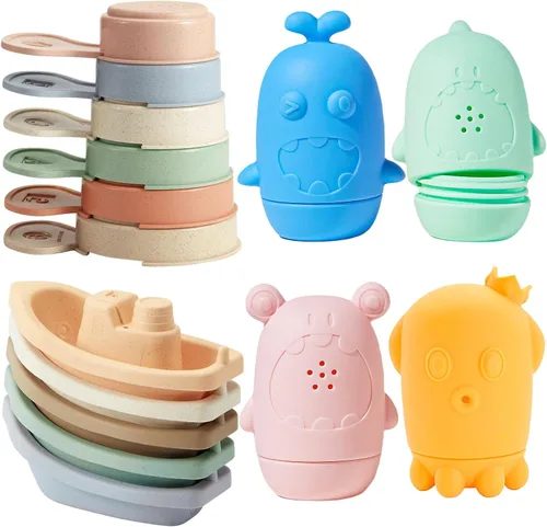 Juguetes de baño para bebés de 1 a 3 años, 15 juguetes de baño sin moho para niños pequeños de 2 a 4 años, juguetes de mesa de agua para bañera,