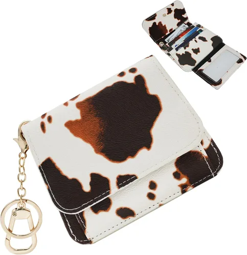 Miniatura 9 de Cartera pequeña para mujer, con bloqueo RFID, delgada y bolsillo para monedas, tarjetero plegable para tarjetas de crédito con ventana