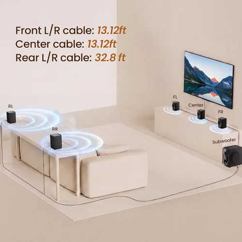 Miniatura 4 de Bobtot Sistema de sonido envolvente Altavoces de cine en casa - Subwoofer de 5.25 pulgadas, 700 vatios de potencia máxima 5.1/2.1 Sistema