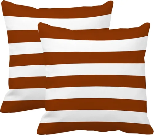 Miniatura 12 de Leaveland Juego de 2 fundas de almohada rectangulares de algodón y poliéster de 12 x 20 pulgadas con rayas amarillo mostaza y blanco, fundas