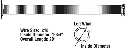 Miniatura 2 de Prime-Line GD 12227 - Muelle de torsión para puerta de garaje, 0.218 pulgadas x 1.75 pulgadas x 20 pulgadas, extremo pintado en azul, viento